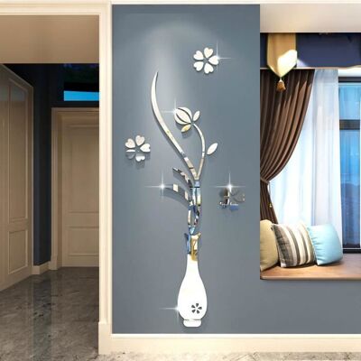 WOVTE Stickers murauxANNEFLY stickers muraux stéréoscopiques vase 60x120cm stickers muraux décoratifs chambre salon (style 1) Blanc - Publicité WOVTE Stickers murauxANNEFLY stickers muraux stéréoscopiques vase 60x120cm stickers muraux décoratifs chambre salon (style 1) Blanc - Publicité
