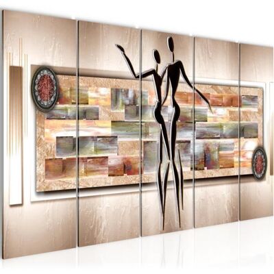 Runa art Tableau Décoration Murale Figures Abstraites 150x60 cm - 5 Panneaux Deco Toile Prêt à Accrocher 302356a Marron - Publicité Runa art Tableau Décoration Murale Figures Abstraites 150x60 cm - 5 Panneaux Deco Toile Prêt à Accrocher 302356a Marron - Publicité