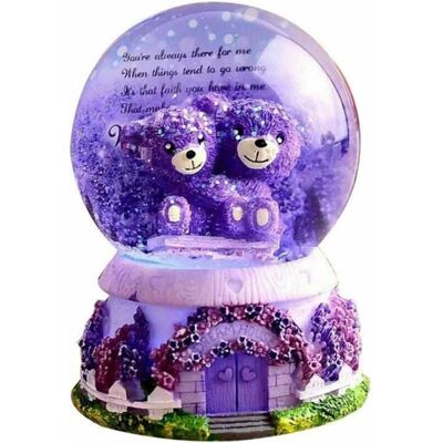JEDBESETZT Boule à Neige Musicale LED - Boule de Cristal Ours Violet avec Base en Résine Cadeau Parfait pour Mariage Noël et Anniversaire Violet - Publicité JEDBESETZT Boule à Neige Musicale LED - Boule de Cristal Ours Violet avec Base en Résine Cadeau Parfait pour Mariage Noël et Anniversaire Violet - Publicité