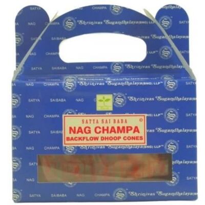 Boîte de 24 cônes dencens Backflow Nag Champa - Encens indien naturel Satya Sai Baba - Publicité Boîte de 24 cônes dencens Backflow Nag Champa - Encens indien naturel Satya Sai Baba - Publicité