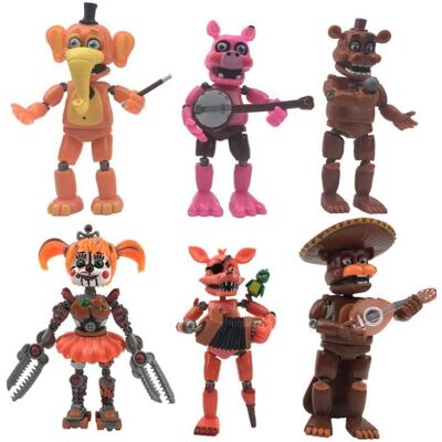 Lot de 6 figurines de jeu Five Nights at Freddys FNAF avec lumières Décorations de Noël pour enfants - Publicité Lot de 6 figurines de jeu Five Nights at Freddys FNAF avec lumières Décorations de Noël pour enfants - Publicité