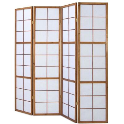 PEGANE Paravent japonais Shoji en bois brun de 4 pans Longueur 176 x Hauteur 175 x Profondeur 2 cm Marron - Publicité PEGANE Paravent japonais Shoji en bois brun de 4 pans Longueur 176 x Hauteur 175 x Profondeur 2 cm Marron - Publicité