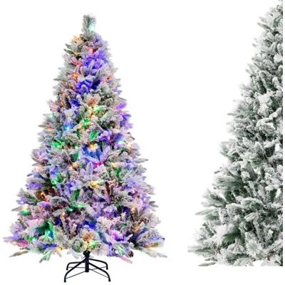 Sapin de Noël LED Lumineux 180 cm COSTWAY-240 Lumières 8 Modes et 4 Couleurs-850 Branches Floqué-34 Cônes de Pin Paire de Gants Vert - Publicité Sapin de Noël LED Lumineux 180 cm COSTWAY-240 Lumières 8 Modes et 4 Couleurs-850 Branches Floqué-34 Cônes de Pin Paire de Gants Vert - Publicité