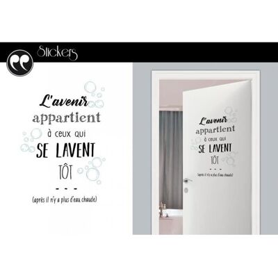 STC Stickers Lavenir Appartient à ceux qui se lavent tôt - 1 Planche 20 x 70 cm - Publicité STC Stickers Lavenir Appartient à ceux qui se lavent tôt - 1 Planche 20 x 70 cm - Publicité