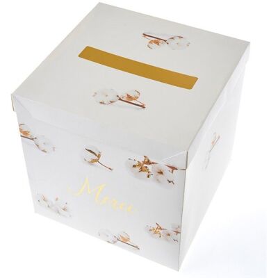 GÉNÉRIQUE - URNE MARIAGE CARTON - 25 cm largeur - Merci doré - Urne de mariage - Publicité GÉNÉRIQUE - URNE MARIAGE CARTON - 25 cm largeur - Merci doré - Urne de mariage - Publicité