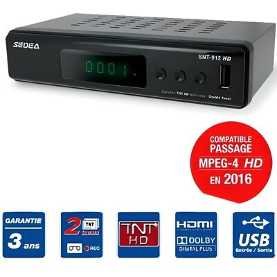 SEDEA Récepteur Décodeur TNT HD - DOUBLE TUNER - Publicité SEDEA Récepteur Décodeur TNT HD - DOUBLE TUNER - Publicité