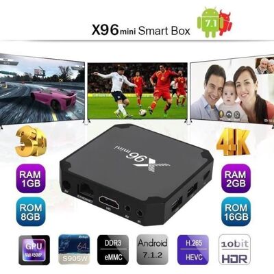 ONEVER X96 mini TV Box 4K Lecteur Multimédia Android 7.1.2 HD 2G + 16G Lecteur Noir - Publicité ONEVER X96 mini TV Box 4K Lecteur Multimédia Android 7.1.2 HD 2G + 16G Lecteur Noir - Publicité
