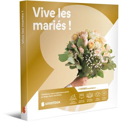 Coffret Cadeau SMARTBOX - Vive les mariés ! - 1 bon cadeau pour 2 personnes : séjour romantique spa gastronomie ou aventure - Publicité Coffret Cadeau SMARTBOX - Vive les mariés ! - 1 bon cadeau pour 2 personnes : séjour romantique spa gastronomie ou aventure - Publicité