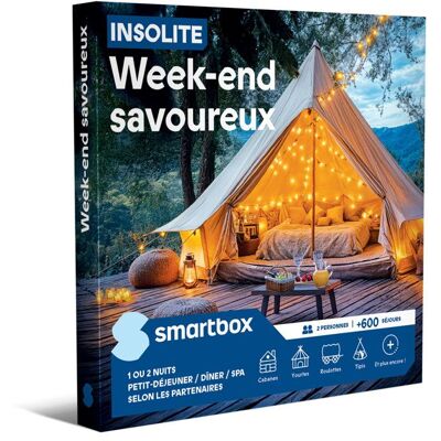 Coffret Cadeau SMARTBOX - Insolite Week-end savoureux - 1 ou 2 nuits nuits avec petit-déjeuner / dîner / spa selon les partenaires - Publicité Coffret Cadeau SMARTBOX - Insolite Week-end savoureux - 1 ou 2 nuits nuits avec petit-déjeuner / dîner / spa selon les partenaires - Publicité