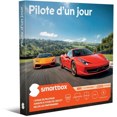 Coffret Cadeau SMARTBOX - Pilote dun jour - 1 stage de pilotage jusqu’à 10 tours de circuit selon les partenaires pour 1 à 4 - Publicité Coffret Cadeau SMARTBOX - Pilote dun jour - 1 stage de pilotage jusqu’à 10 tours de circuit selon les partenaires pour 1 à 4 - Publicité