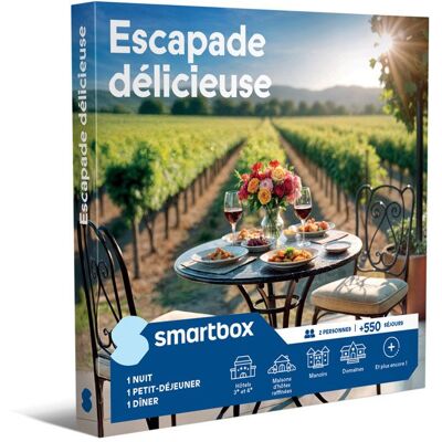 Coffret Cadeau SMARTBOX - Escapade délicieuse - 1 nuit 1 petit-déjeuner 1 dîner pour 2 personnes - Publicité Coffret Cadeau SMARTBOX - Escapade délicieuse - 1 nuit 1 petit-déjeuner 1 dîner pour 2 personnes - Publicité