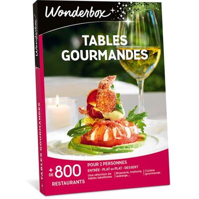 Coffret Cadeau - WONDERBOX - Tables gourmandes - Un repas gourmand pour 2 personnes - Publicité Coffret Cadeau - WONDERBOX - Tables gourmandes - Un repas gourmand pour 2 personnes - Publicité