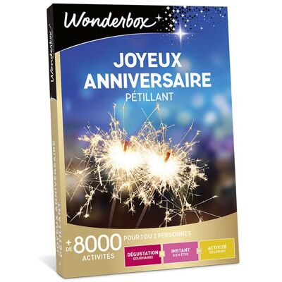 Coffret Cadeau - WONDERBOX - Joyeux Anniversaire Pétillant - Pour 1 ou 2 personnes - Publicité Coffret Cadeau - WONDERBOX - Joyeux Anniversaire Pétillant - Pour 1 ou 2 personnes - Publicité
