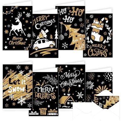 KJEHOME Lot de 16 Cartes de Noël avec Enveloppe Bnc 8 Motifs Différents Cartes de V ux Noël Cartes Pliantes Remerciement J CARTE DE VŒUX - Publicité KJEHOME Lot de 16 Cartes de Noël avec Enveloppe Bnc 8 Motifs Différents Cartes de V ux Noël Cartes Pliantes Remerciement J CARTE DE VŒUX - Publicité