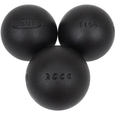 Boules de pétanque Rcc plus 74mm - Obut Noir - Publicité Boules de pétanque Rcc plus 74mm - Obut Noir - Publicité