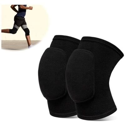 Genouillère - Danse - 2 Pièces - Protection Genoux - Élastique - Confortable - Noir Noir - Publicité Genouillère - Danse - 2 Pièces - Protection Genoux - Élastique - Confortable - Noir Noir - Publicité