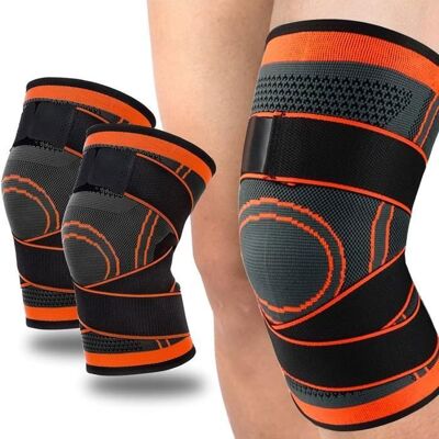 Genouillère de Compression - Sport - Réglable - Confortable - Respirant - Taille L - Orange Orange - Publicité Genouillère de Compression - Sport - Réglable - Confortable - Respirant - Taille L - Orange Orange - Publicité