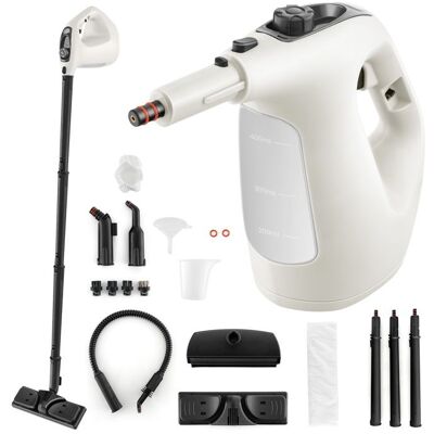 Nettoyeur Vapeur à Main 1500W Punaises de Lit COSTWAY-Réservoir 400 ml-2 Bar-14 Accessoires-125 ℃-Verrou de Sécurité Enfants-Gris Gris - Publicité Nettoyeur Vapeur à Main 1500W Punaises de Lit COSTWAY-Réservoir 400 ml-2 Bar-14 Accessoires-125 ℃-Verrou de Sécurité Enfants-Gris Gris - Publicité