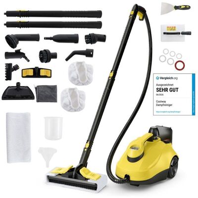 Nettoyeur Vapeur 2000W pour Punaises de Lit COSTWAY 5BAR-19 Accessoires-Réservoir 18L-Roue Universelle-160℃-Autonomie 35 min-Jaune Jaune - Publicité Nettoyeur Vapeur 2000W pour Punaises de Lit COSTWAY 5BAR-19 Accessoires-Réservoir 18L-Roue Universelle-160℃-Autonomie 35 min-Jaune Jaune - Publicité