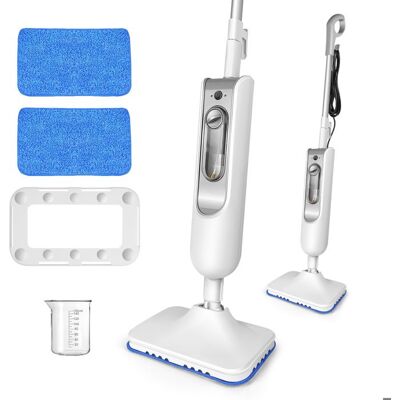 DAYPLUS Nettoyeur vapeur manuel multifonction - 1500W Balai à vapeur électrique - Nettoyeur vapeur manuel pour carrelage tapis Blanc - Publicité DAYPLUS Nettoyeur vapeur manuel multifonction - 1500W Balai à vapeur électrique - Nettoyeur vapeur manuel pour carrelage tapis Blanc - Publicité