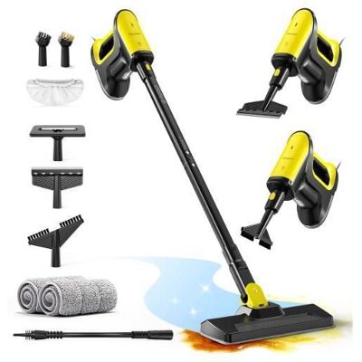 Balai vapeur - 2 en 1--PEXCHO-Nettoyeur vapeur à main-1500 W-120 °C-Chauffage 25 s-Réservoir 250 ml-Câble 5 m Jaune - Publicité Balai vapeur - 2 en 1--PEXCHO-Nettoyeur vapeur à main-1500 W-120 °C-Chauffage 25 s-Réservoir 250 ml-Câble 5 m Jaune - Publicité