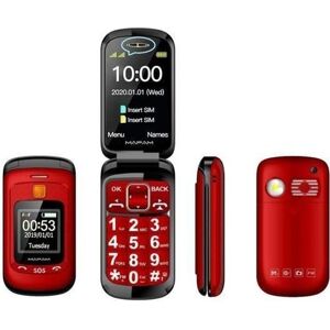 Téléphone mobile senior à clapet - MARQUE - Double écran LCD - Sonnerie ultra forte - Bouton SOS rouge - 24 po Rouge - Publicité Téléphone mobile senior à clapet - MARQUE - Double écran LCD - Sonnerie ultra forte - Bouton SOS rouge - 24 po Rouge - Publicité