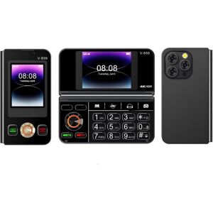 SOYES V-899 2G Flip Phone 24 pouces double écran 2500mAh Batterie Double SIM Bluetooth Clavier Noir Noir - Publicité SOYES V-899 2G Flip Phone 24 pouces double écran 2500mAh Batterie Double SIM Bluetooth Clavier Noir Noir - Publicité