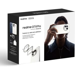 Smartphone Realme Pack GT8 PRO 16/512 Go Bleu + kit deco Bleu + Chargeur 120W blanc + Buds Clip noir Bleu - Publicité Smartphone Realme Pack GT8 PRO 16/512 Go Bleu + kit deco Bleu + Chargeur 120W blanc + Buds Clip noir Bleu - Publicité