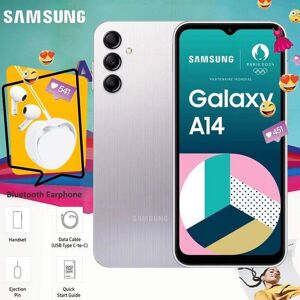 Samsung Galaxy A14 Smartphone 5G Argent 64 Go Blanc - Publicité Samsung Galaxy A14 Smartphone 5G Argent 64 Go Blanc - Publicité