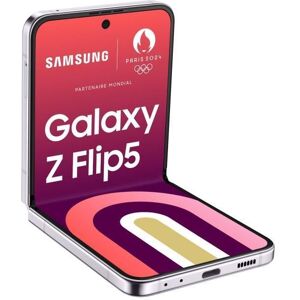 Smartphone Samsung Galaxy Z Flip5 256Go Lavande 5G Single SIM - Version US (États-Unis) Blanc - Publicité Smartphone Samsung Galaxy Z Flip5 256Go Lavande 5G Single SIM - Version US (États-Unis) Blanc - Publicité