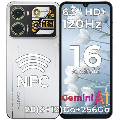 Smartphone-HOTWAV X100 GT-Cadeaux Summer-Écran 69 Pouces Dynamique Island-8+256Go-48MP Caméra-5160mAh-Android 16-NFC-Blanc Blanc - Publicité Smartphone-HOTWAV X100 GT-Cadeaux Summer-Écran 69 Pouces Dynamique Island-8+256Go-48MP Caméra-5160mAh-Android 16-NFC-Blanc Blanc - Publicité