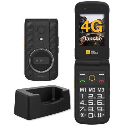 Téléphone Portable - AGM - M8 - Incassable IP68 - 4G - Grandes Touches pour Seniors Blanc - Publicité Téléphone Portable - AGM - M8 - Incassable IP68 - 4G - Grandes Touches pour Seniors Blanc - Publicité