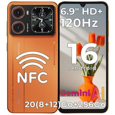 Smartphone-HOTWAV X100 GT-Cadeaux Summer-Écran 69 Pouces Dynamique Island-8+256Go-48MP Caméra-5160mAh-Android 16-NFC-Orange Orange - Publicité Smartphone-HOTWAV X100 GT-Cadeaux Summer-Écran 69 Pouces Dynamique Island-8+256Go-48MP Caméra-5160mAh-Android 16-NFC-Orange Orange - Publicité