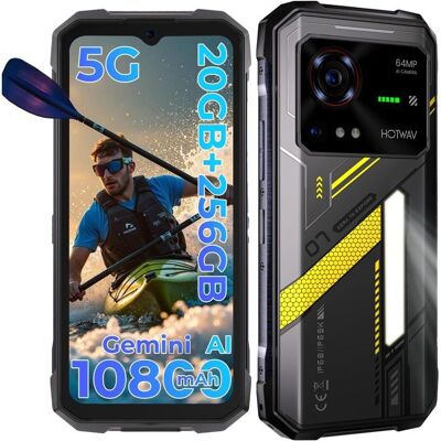 HOTWAV Hyper 7 5G Téléphone Étanche IP68 20Go (8+12) RAM /256Go ROM Écran 6 6 2K 120Hz 10800mAh 64MP Caméra Lampe Camping/NFC Jaune Jaune - Publicité HOTWAV Hyper 7 5G Téléphone Étanche IP68 20Go (8+12) RAM /256Go ROM Écran 6 6 2K 120Hz 10800mAh 64MP Caméra Lampe Camping/NFC Jaune Jaune - Publicité