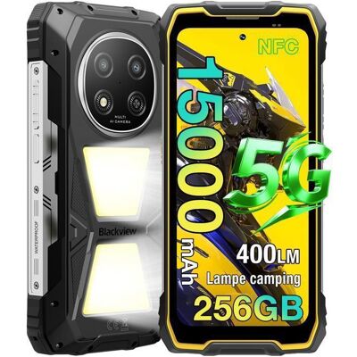 Blackview Rock 2 Pro 5G Smartphone Robuste 24Go + 256Go 15000mAh/33W 667 120Hz 16MP Téléphone Portable Incassable NFC GPS Jaune Noir - Publicité Blackview Rock 2 Pro 5G Smartphone Robuste 24Go + 256Go 15000mAh/33W 667 120Hz 16MP Téléphone Portable Incassable NFC GPS Jaune Noir - Publicité