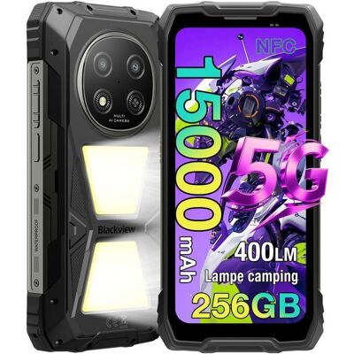 Blackview Rock 2 Pro 5G Smartphone Robuste 24Go + 256Go 15000mAh/33W 667 120Hz 16MP Téléphone Portable Incassable NFC GPS Noir Noir - Publicité Blackview Rock 2 Pro 5G Smartphone Robuste 24Go + 256Go 15000mAh/33W 667 120Hz 16MP Téléphone Portable Incassable NFC GPS Noir Noir - Publicité