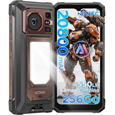 HOTWAV W11 Pro IP68 Téléphone 20800mAh 6.6 FHD+ 6+256Go Smartphone Robuste 64MP 4G NFC/Lampe Camping - Bronze Marron - Publicité HOTWAV W11 Pro IP68 Téléphone 20800mAh 6.6 FHD+ 6+256Go Smartphone Robuste 64MP 4G NFC/Lampe Camping - Bronze Marron - Publicité