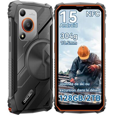 OSCAL MARINE 1 Smartphone robuste Orange-4Go(8Go ext.)RAM 128Go ROM+microSD 2To 6.56 90Hz 5100mAh Android 15 IP68/IP69K Dual SIM Orange - Publicité OSCAL MARINE 1 Smartphone robuste Orange-4Go(8Go ext.)RAM 128Go ROM+microSD 2To 6.56 90Hz 5100mAh Android 15 IP68/IP69K Dual SIM Orange - Publicité