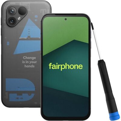 Smartphone Fairphone 5 5G Transparent 8GB 256GB avec Tournevis iFixit Gris - Publicité Smartphone Fairphone 5 5G Transparent 8GB 256GB avec Tournevis iFixit Gris - Publicité