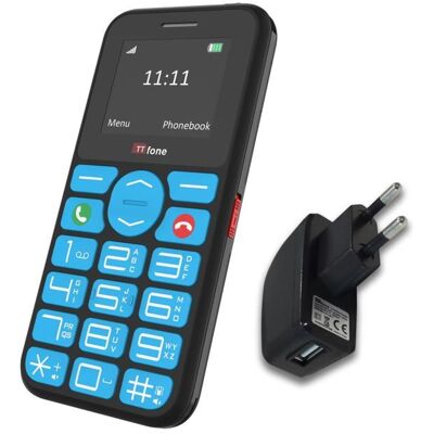 TTfone TT190 Téléphone Mobile à Grandes Touches avec Bouton d’Urgence SOS – Économique avec chargeur secteur Noir - Publicité TTfone TT190 Téléphone Mobile à Grandes Touches avec Bouton d’Urgence SOS – Économique avec chargeur secteur Noir - Publicité