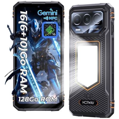HOTWAV T8 Smartphone Robuste 4G Android 16 Lampe Camping 675 HD+ 12(4+8)Go/64Go Batterie 6200mAh Caméra 20MP NFC/GPS - Orange Orange - Publicité HOTWAV T8 Smartphone Robuste 4G Android 16 Lampe Camping 675 HD+ 12(4+8)Go/64Go Batterie 6200mAh Caméra 20MP NFC/GPS - Orange Orange - Publicité