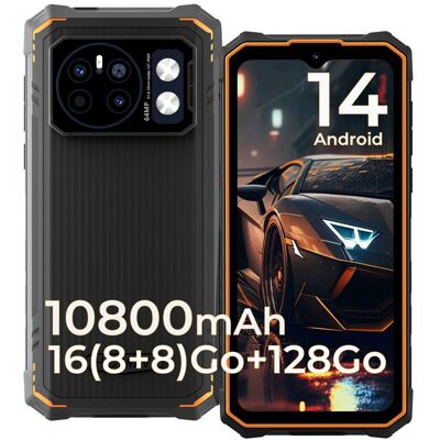 Smartphone incassable - HOTWAV - Cyber 13 - 16Go RAM - 128Go ROM - Batterie 10800mAh Orange - Publicité Smartphone incassable - HOTWAV - Cyber 13 - 16Go RAM - 128Go ROM - Batterie 10800mAh Orange - Publicité