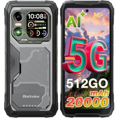 Blackview XPLORE 1 5G Smartphone Robuste 48Go + 512Go 20000mAh/55W 64MP AI Caméra 678 120Hz Écran IP68 Téléphone NFC GPS - Noir Noir - Publicité Blackview XPLORE 1 5G Smartphone Robuste 48Go + 512Go 20000mAh/55W 64MP AI Caméra 678 120Hz Écran IP68 Téléphone NFC GPS - Noir Noir - Publicité