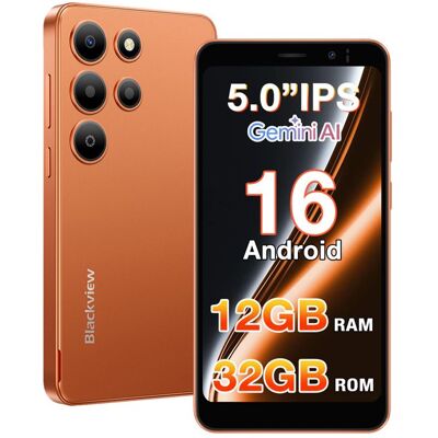 Blackview WAVE 2C Smartphone Mini 5.0 Écran 12Go(3+9) + 32Go/jusquà 1To 3000mAh Android 16 5MP Téléphone 4G Double Sim GPS Orange Orange - Publicité Blackview WAVE 2C Smartphone Mini 5.0 Écran 12Go(3+9) + 32Go/jusquà 1To 3000mAh Android 16 5MP Téléphone 4G Double Sim GPS Orange Orange - Publicité