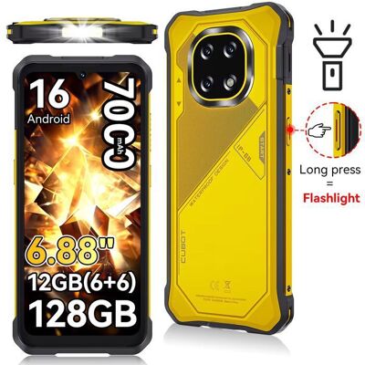 CUBOT Kingkong ES5 Téléphone Portable Incassable 12(6+6)Go + 128Go 7000mAh 6.88 120Hz 64MP Smartphone 4G Double SIM NFC GPS Jaune Jaune - Publicité CUBOT Kingkong ES5 Téléphone Portable Incassable 12(6+6)Go + 128Go 7000mAh 6.88 120Hz 64MP Smartphone 4G Double SIM NFC GPS Jaune Jaune - Publicité