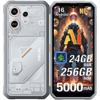 Oscal Marine 3 Smartphone 24Go + 256Go 6.56 16MP Caméra + Vsion nocturne Téléphone Incassable 5000mAh Double SIM 4G NFC GPS Blanc Blanc - Publicité Oscal Marine 3 Smartphone 24Go + 256Go 6.56 16MP Caméra + Vsion nocturne Téléphone Incassable 5000mAh Double SIM 4G NFC GPS Blanc Blanc - Publicité