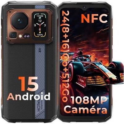 Smartphone robuste - HOTWAV - Cyber 16 Pro Bronze - Triple caméra 108MP - Écran 6 6 2K 120Hz - 24Go RAM 512Go Marron - Publicité Smartphone robuste - HOTWAV - Cyber 16 Pro Bronze - Triple caméra 108MP - Écran 6 6 2K 120Hz - 24Go RAM 512Go Marron - Publicité