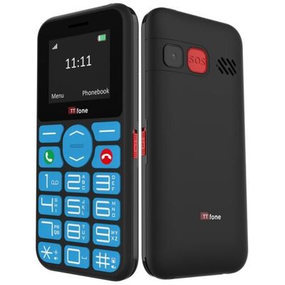 TTfone TT190 Téléphone Mobile à Grandes Touches avec Bouton SOS – Économique Noir - Publicité TTfone TT190 Téléphone Mobile à Grandes Touches avec Bouton SOS – Économique Noir - Publicité