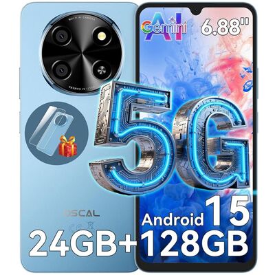Téléphone portable 5G OSCAL Tiger 8 Smartphone-688 HD+120Hz24Go+128Go/2To TF-Android 15-Octa Core-NFC–5000mAh-16MP+8MP-Bleu Bleu - Publicité Téléphone portable 5G OSCAL Tiger 8 Smartphone-688 HD+120Hz24Go+128Go/2To TF-Android 15-Octa Core-NFC–5000mAh-16MP+8MP-Bleu Bleu - Publicité