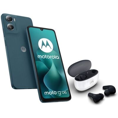 Smartphone Motorola Pack G06 4/64 Go Tapestry bleu + buds 2 Carbon blanc/noir Bleu - Publicité Smartphone Motorola Pack G06 4/64 Go Tapestry bleu + buds 2 Carbon blanc/noir Bleu - Publicité